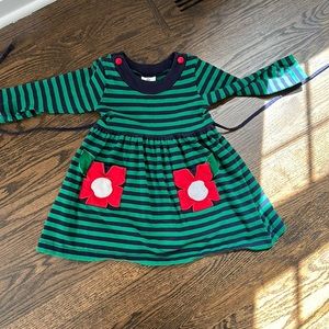 Florence Eiseman Navy/Green Striped Dress